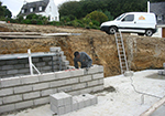 Réalisation des fondations à Raucourt